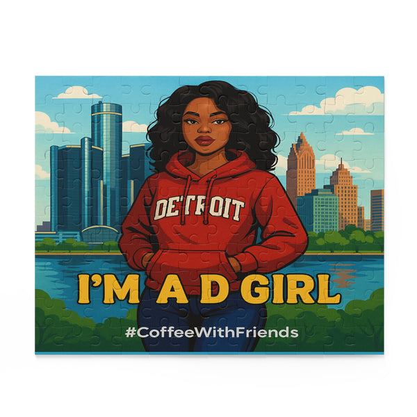 Detroit D Girl Puzzle 10x8 Adult Jigsaw Puzzle #CoffeeWithFriends