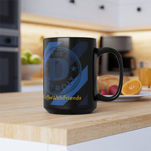 Detroit “The D” Coffee Mug – 15oz Black Ceramic Cup with Blue Detroit Logo & #CoffeeWithFriends Design