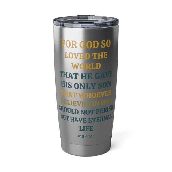 John 3:16 Scripture Stainless Steel Tumbler – Christian Travel Mug, Faith Gift, Inspirational Bible Verse Cup #CoffeeWithFriends