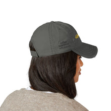 #CoffeeWithFriends Distressed Baseball Cap – Adjustable Dad Hat, Embroidered Yellow Logo, Casual Coffee Lover Apparel