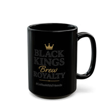 Black Kings Brew Royalty Mug – 15oz Black Ceramic Coffee Cup with Gold Crown Design #CoffeeWithFriends