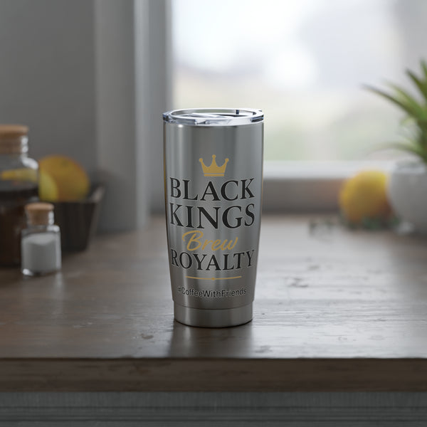 Black Kings Brew Royalty Tumbler – 20oz Stainless Steel Travel Mug with Lid, Insulated Coffee Cup #CoffeeWithFriends