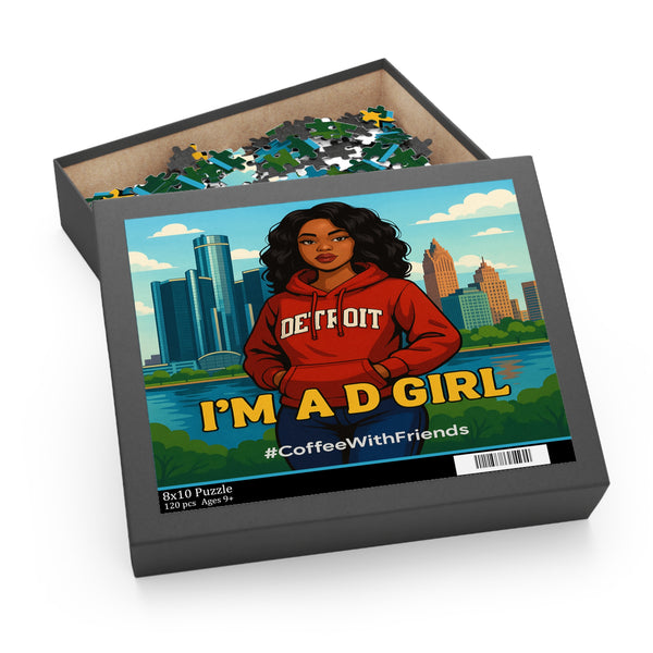 Detroit D Girl Puzzle 10x8 Adult Jigsaw Puzzle #CoffeeWithFriends