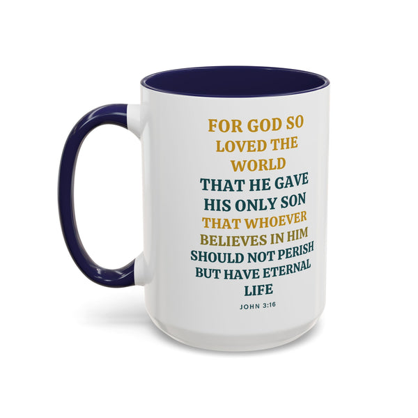 God loves the worldJohn 3:16 Bible Verse Coffee Mug – 15oz Christian Faith Cup, Inspirational Scripture Gift for Believers #CoffeeWithFriends