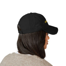 #CoffeeWithFriends Distressed Baseball Cap – Adjustable Dad Hat, Embroidered Yellow Logo, Casual Coffee Lover Apparel