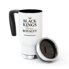 Black Kings Brew Royalty Travel Mug – 14oz Stainless Steel Coffee Tumbler with Handle & Lid #CoffeeWithFriends