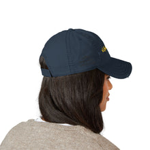#CoffeeWithFriends Distressed Baseball Cap – Adjustable Dad Hat, Embroidered Yellow Logo, Casual Coffee Lover Apparel