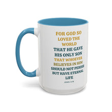 God loves the worldJohn 3:16 Bible Verse Coffee Mug – 15oz Christian Faith Cup, Inspirational Scripture Gift for Believers #CoffeeWithFriends