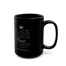 Black Kings Brew Royalty Mug – 15oz Black Ceramic Coffee Cup with Gold Crown Design #CoffeeWithFriends