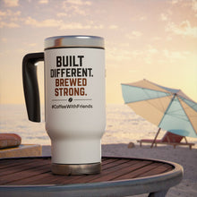 Built Different Brewed Strong Travel Mug – 14oz Stainless Steel Coffee Tumbler with Handle & Lid, #CoffeeWithFriends