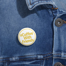 #CoffeeWithFriends Button Pin – Yellow Circle Logo
